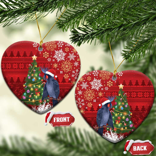 Australia Palm Cockatoo Christmas Ceramic Ornament Goliath Cockatoo Santa Merry Chrissie - Aussie Hoodie