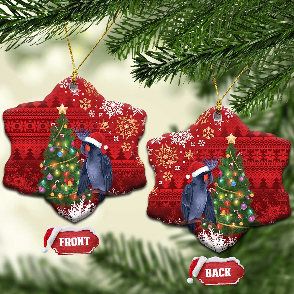 Australia Palm Cockatoo Christmas Ceramic Ornament Goliath Cockatoo Santa Merry Chrissie - Aussie Hoodie