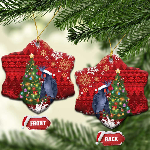 Australia Palm Cockatoo Christmas Ceramic Ornament Goliath Cockatoo Santa Merry Chrissie - Aussie Hoodie