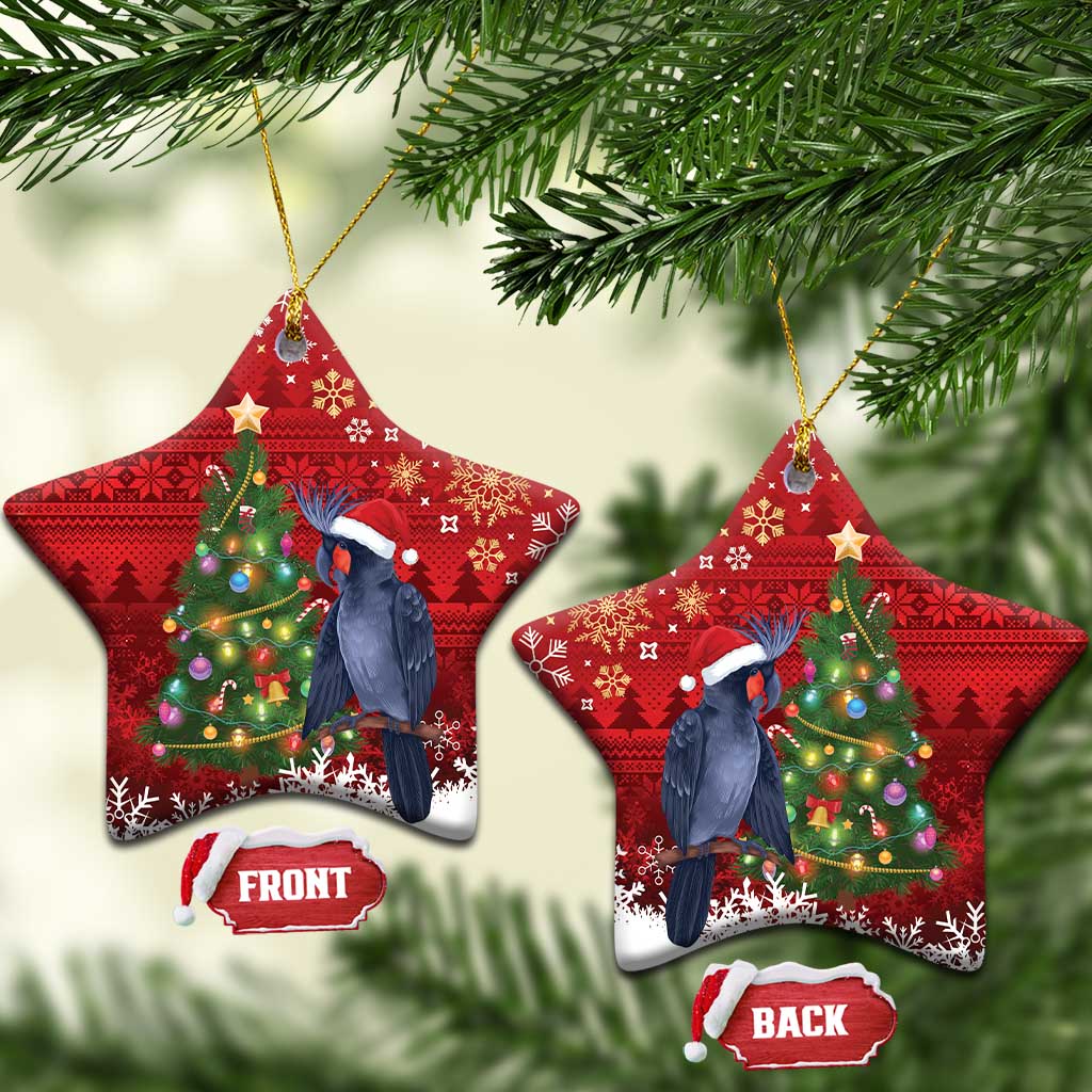 Australia Palm Cockatoo Christmas Ceramic Ornament Goliath Cockatoo Santa Merry Chrissie - Aussie Hoodie