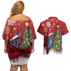 Australia Palm Cockatoo Christmas Couples Matching Off Shoulder Short Dress and Hawaiian Shirt Goliath Cockatoo Santa Merry Chrissie - Aussie Hoodie
