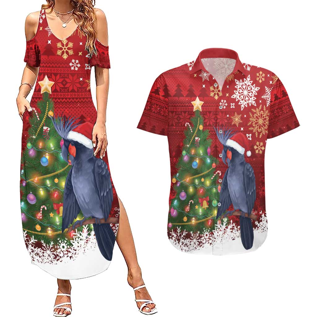 Australia Palm Cockatoo Christmas Couples Matching Summer Maxi Dress and Hawaiian Shirt Goliath Cockatoo Santa Merry Chrissie - Aussie Hoodie