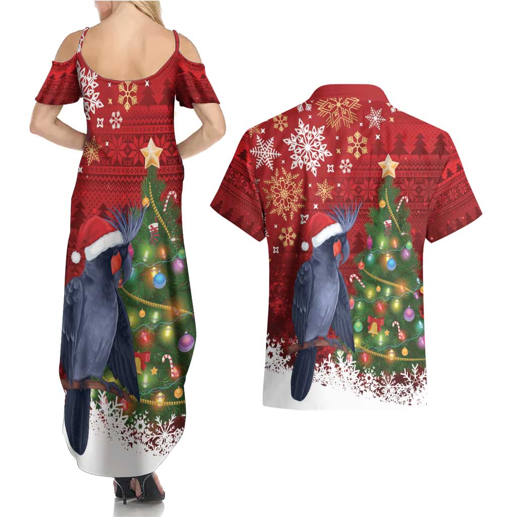 Australia Palm Cockatoo Christmas Couples Matching Summer Maxi Dress and Hawaiian Shirt Goliath Cockatoo Santa Merry Chrissie - Aussie Hoodie