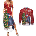 Australia Palm Cockatoo Christmas Couples Matching Summer Maxi Dress and Long Sleeve Button Shirt Goliath Cockatoo Santa Merry Chrissie - Aussie Hoodie