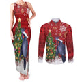 Australia Palm Cockatoo Christmas Couples Matching Tank Maxi Dress and Long Sleeve Button Shirt Goliath Cockatoo Santa Merry Chrissie - Aussie Hoodie