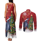 Australia Palm Cockatoo Christmas Couples Matching Tank Maxi Dress and Long Sleeve Button Shirt Goliath Cockatoo Santa Merry Chrissie - Aussie Hoodie
