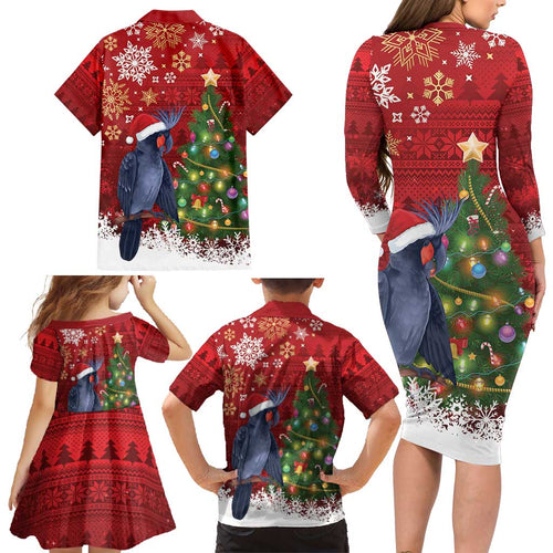 Australia Palm Cockatoo Christmas Family Matching Long Sleeve Bodycon Dress and Hawaiian Shirt Goliath Cockatoo Santa Merry Chrissie - Aussie Hoodie