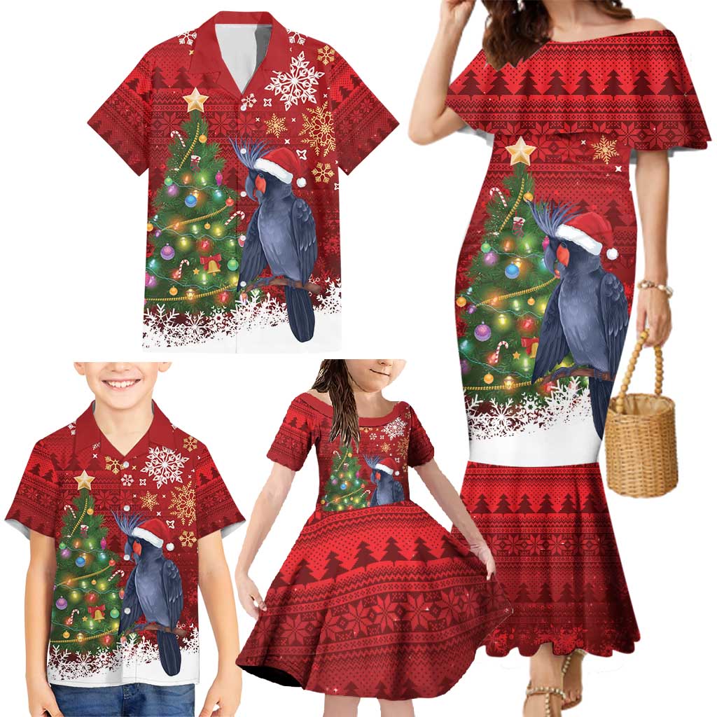 Australia Palm Cockatoo Christmas Family Matching Mermaid Dress and Hawaiian Shirt Goliath Cockatoo Santa Merry Chrissie - Aussie Hoodie