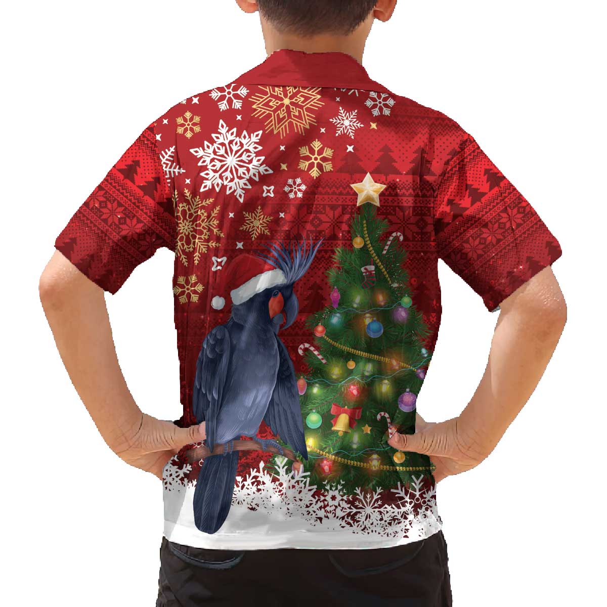 Australia Palm Cockatoo Christmas Family Matching Off The Shoulder Long Sleeve Dress and Hawaiian Shirt Goliath Cockatoo Santa Merry Chrissie - Aussie Hoodie