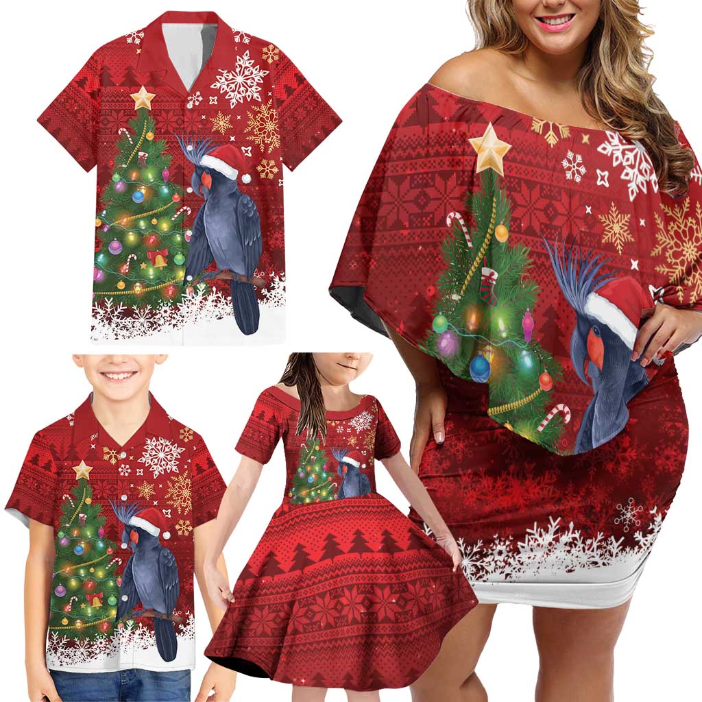Australia Palm Cockatoo Christmas Family Matching Off Shoulder Short Dress and Hawaiian Shirt Goliath Cockatoo Santa Merry Chrissie - Aussie Hoodie