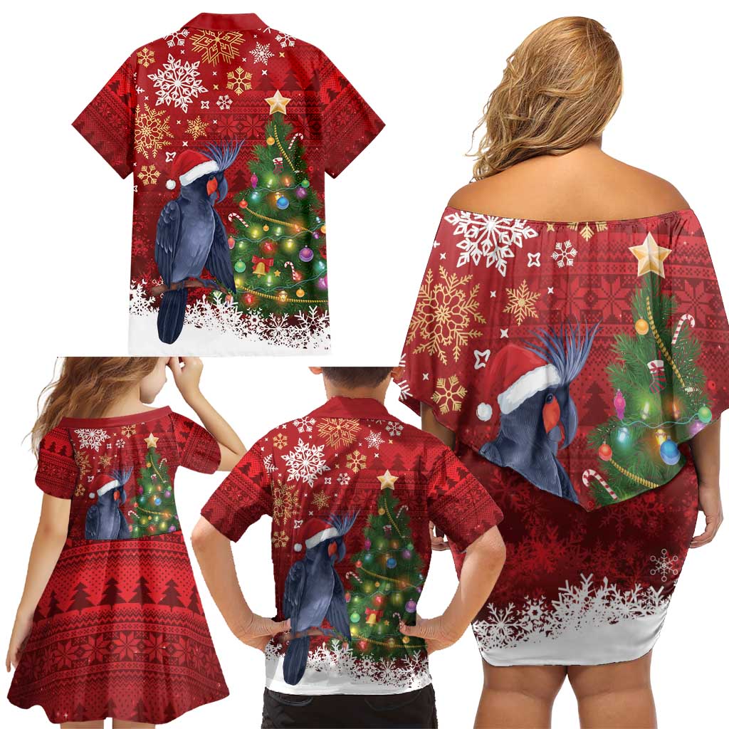 Australia Palm Cockatoo Christmas Family Matching Off Shoulder Short Dress and Hawaiian Shirt Goliath Cockatoo Santa Merry Chrissie - Aussie Hoodie