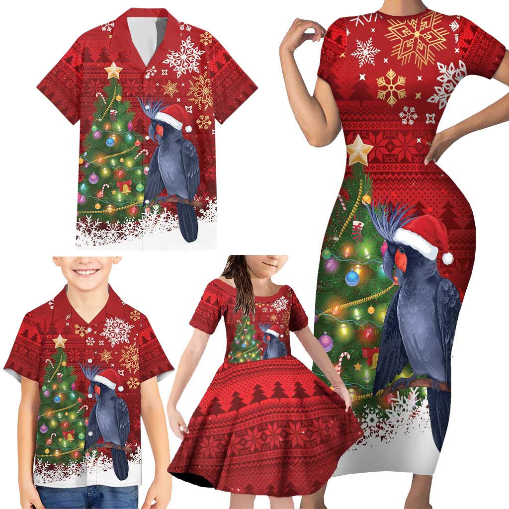 Australia Palm Cockatoo Christmas Family Matching Short Sleeve Bodycon Dress and Hawaiian Shirt Goliath Cockatoo Santa Merry Chrissie - Aussie Hoodie