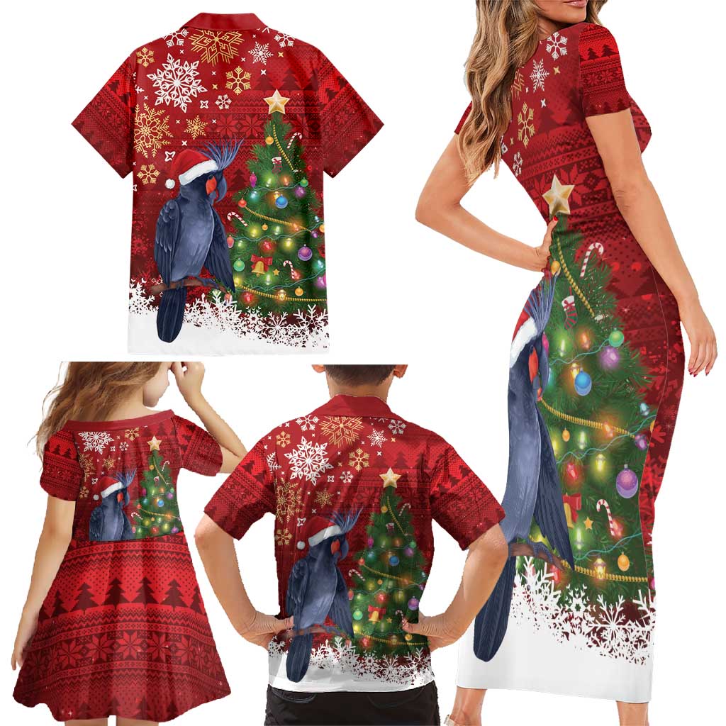 Australia Palm Cockatoo Christmas Family Matching Short Sleeve Bodycon Dress and Hawaiian Shirt Goliath Cockatoo Santa Merry Chrissie - Aussie Hoodie