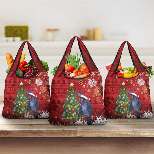 Australia Palm Cockatoo Christmas Grocery Bag Goliath Cockatoo Santa Merry Chrissie - Aussie Hoodie