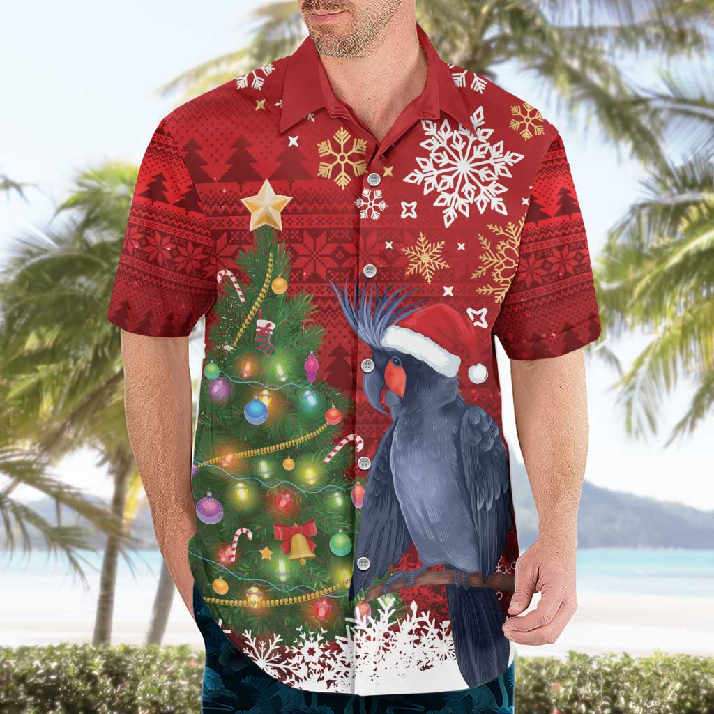 Australia Palm Cockatoo Christmas Hawaiian Shirt Goliath Cockatoo Santa Merry Chrissie - Aussie Hoodie