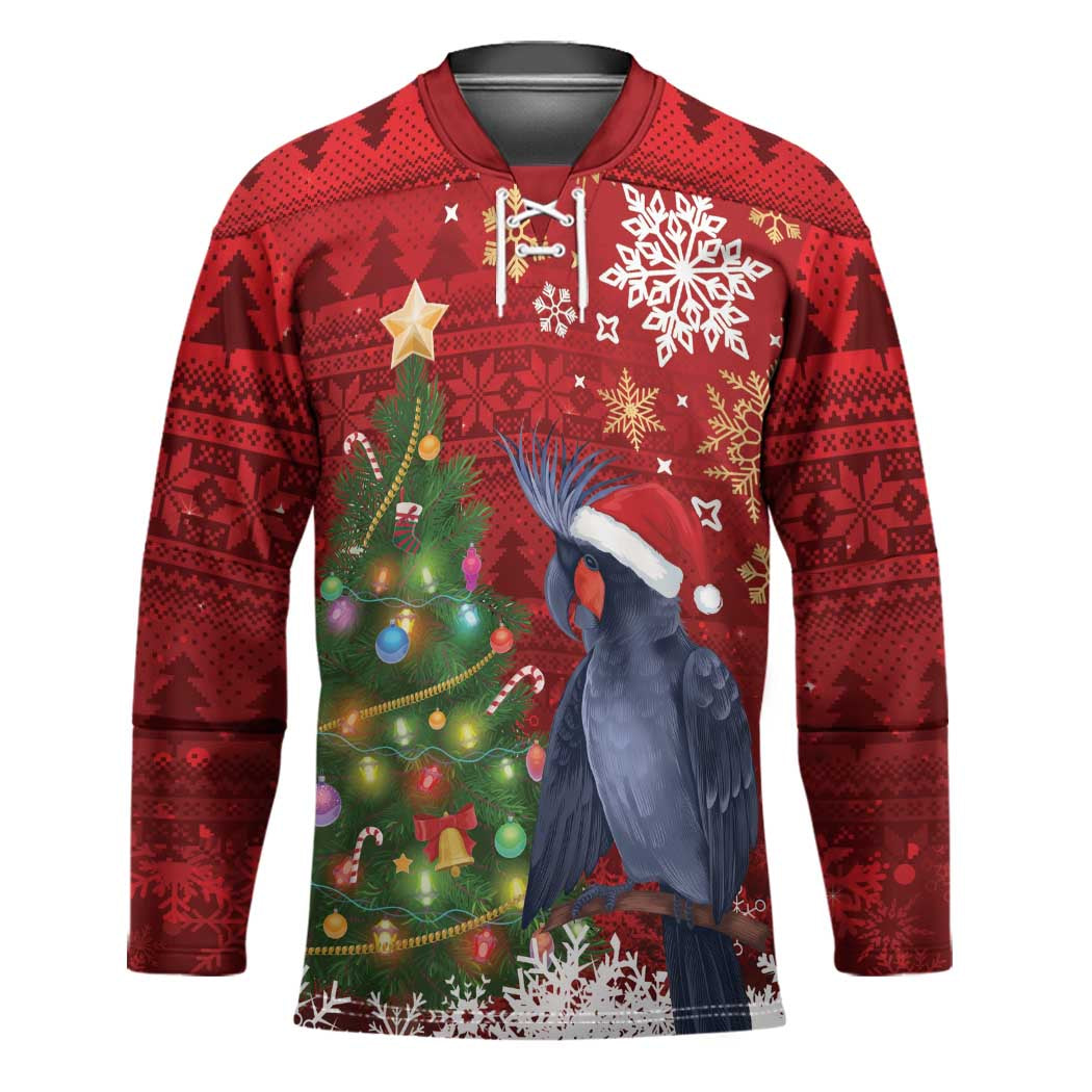 Australia Palm Cockatoo Christmas Hockey Jersey Goliath Cockatoo Santa Merry Chrissie - Aussie Hoodie