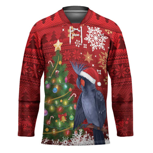 Australia Palm Cockatoo Christmas Hockey Jersey Goliath Cockatoo Santa Merry Chrissie - Aussie Hoodie