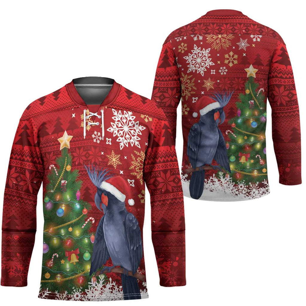 Australia Palm Cockatoo Christmas Hockey Jersey Goliath Cockatoo Santa Merry Chrissie - Aussie Hoodie