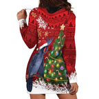 Australia Palm Cockatoo Christmas Hoodie Dress Goliath Cockatoo Santa Merry Chrissie - Aussie Hoodie