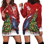 Australia Palm Cockatoo Christmas Hoodie Dress Goliath Cockatoo Santa Merry Chrissie - Aussie Hoodie