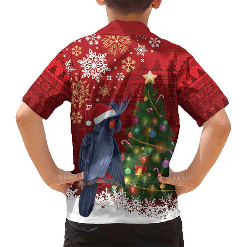 Australia Palm Cockatoo Christmas Kid Hawaiian Shirt Goliath Cockatoo Santa Merry Chrissie - Aussie Hoodie