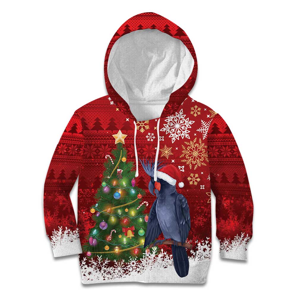 Australia Palm Cockatoo Christmas Kid Hoodie Goliath Cockatoo Santa Merry Chrissie - Aussie Hoodie