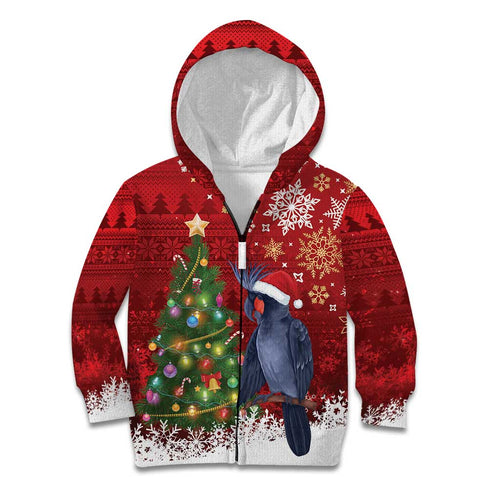 Australia Palm Cockatoo Christmas Kid Hoodie Goliath Cockatoo Santa Merry Chrissie - Aussie Hoodie