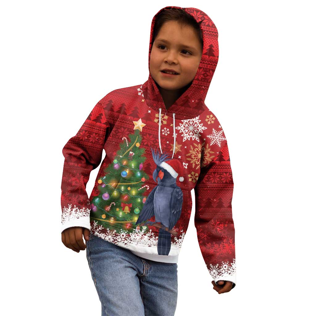 Australia Palm Cockatoo Christmas Kid Hoodie Goliath Cockatoo Santa Merry Chrissie - Aussie Hoodie