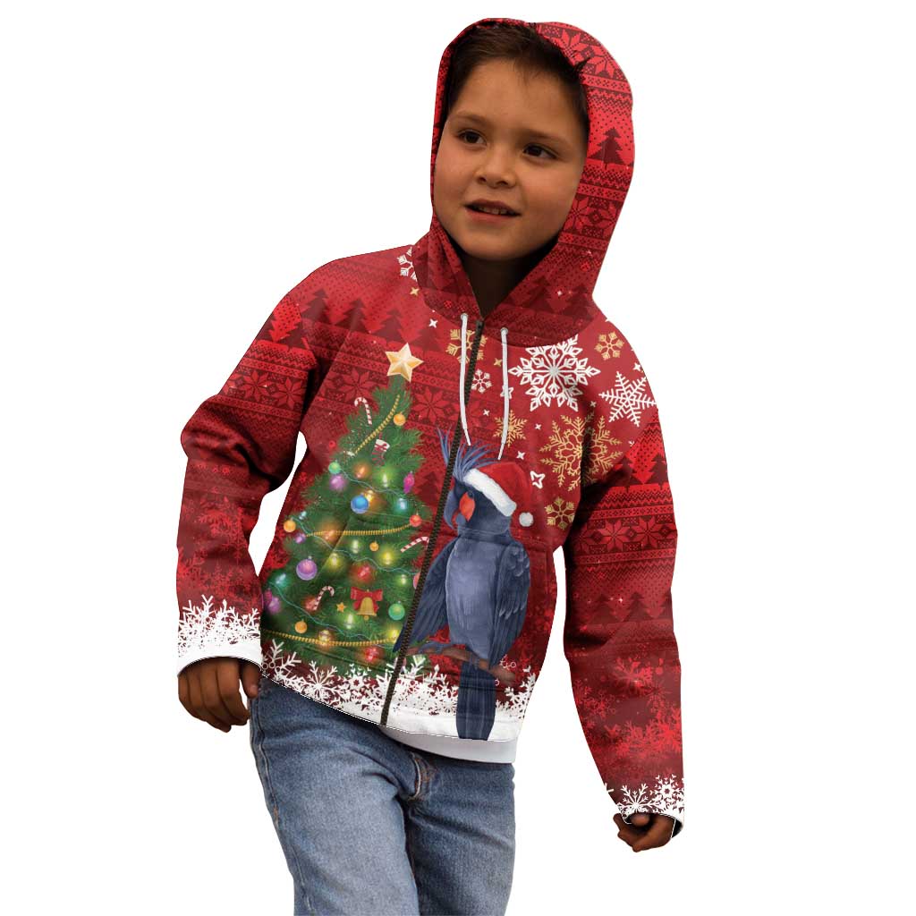 Australia Palm Cockatoo Christmas Kid Hoodie Goliath Cockatoo Santa Merry Chrissie - Aussie Hoodie