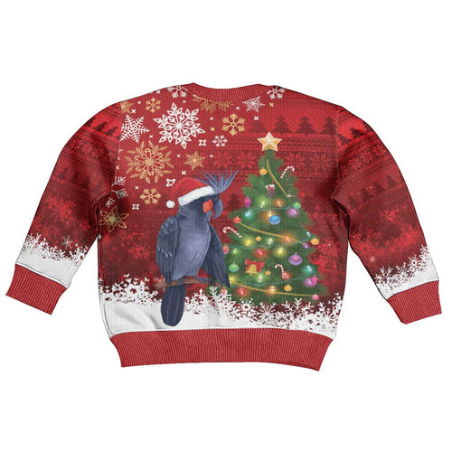 Australia Palm Cockatoo Christmas Kid Ugly Christmas Sweater Goliath Cockatoo Santa Merry Chrissie - Aussie Hoodie