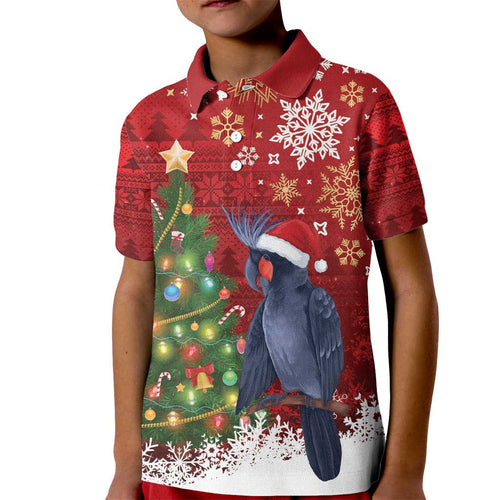 Australia Palm Cockatoo Christmas Kid Polo Shirt Goliath Cockatoo Santa Merry Chrissie - Aussie Hoodie