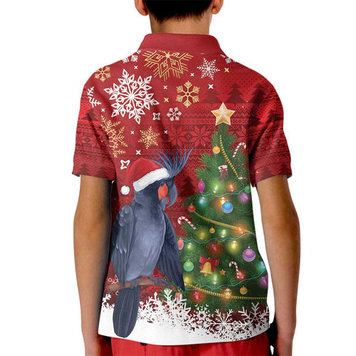 Australia Palm Cockatoo Christmas Kid Polo Shirt Goliath Cockatoo Santa Merry Chrissie - Aussie Hoodie