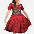 Australia Palm Cockatoo Christmas Kid Short Sleeve Dress Goliath Cockatoo Santa Merry Chrissie - Aussie Hoodie