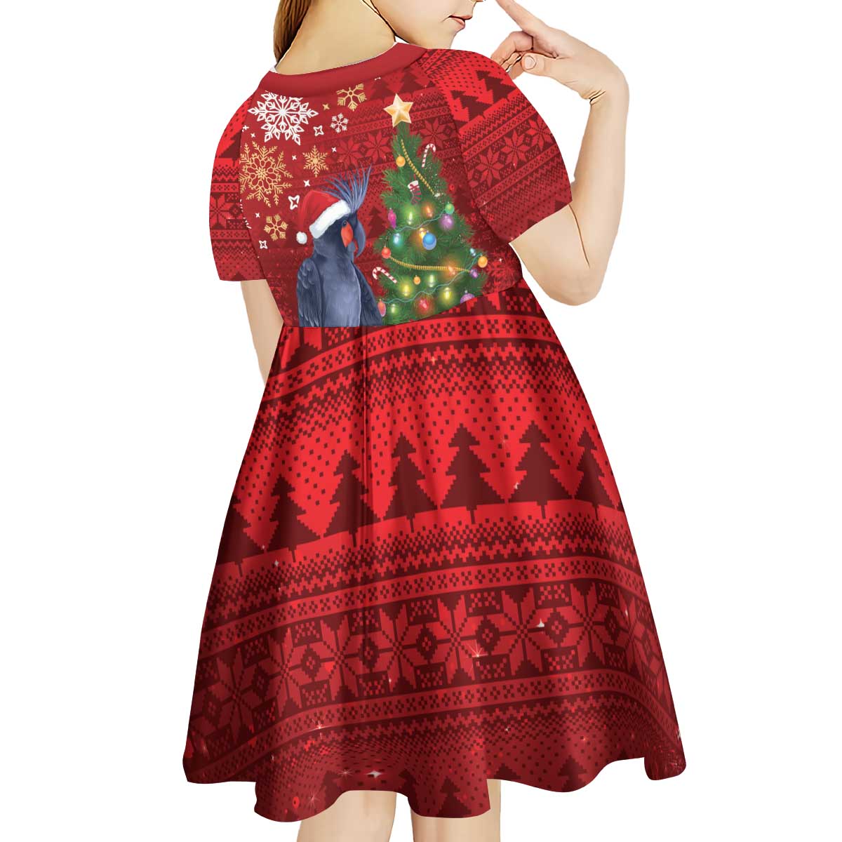 Australia Palm Cockatoo Christmas Kid Short Sleeve Dress Goliath Cockatoo Santa Merry Chrissie - Aussie Hoodie