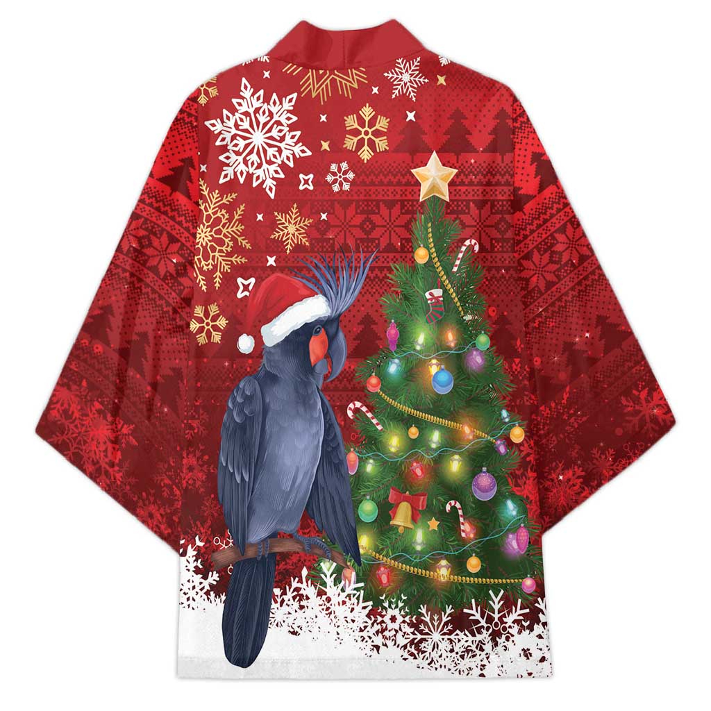 Australia Palm Cockatoo Christmas Kimono Goliath Cockatoo Santa Merry Chrissie - Aussie Hoodie