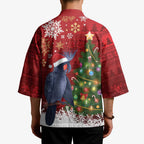 Australia Palm Cockatoo Christmas Kimono Goliath Cockatoo Santa Merry Chrissie - Aussie Hoodie