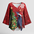 Australia Palm Cockatoo Christmas Kimono Sleeve Blouse Goliath Cockatoo Santa Merry Chrissie - Aussie Hoodie