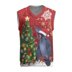 Australia Palm Cockatoo Christmas Knitted V-Neck Vest Goliath Cockatoo Santa Merry Chrissie - Aussie Hoodie