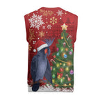 Australia Palm Cockatoo Christmas Knitted V-Neck Vest Goliath Cockatoo Santa Merry Chrissie - Aussie Hoodie