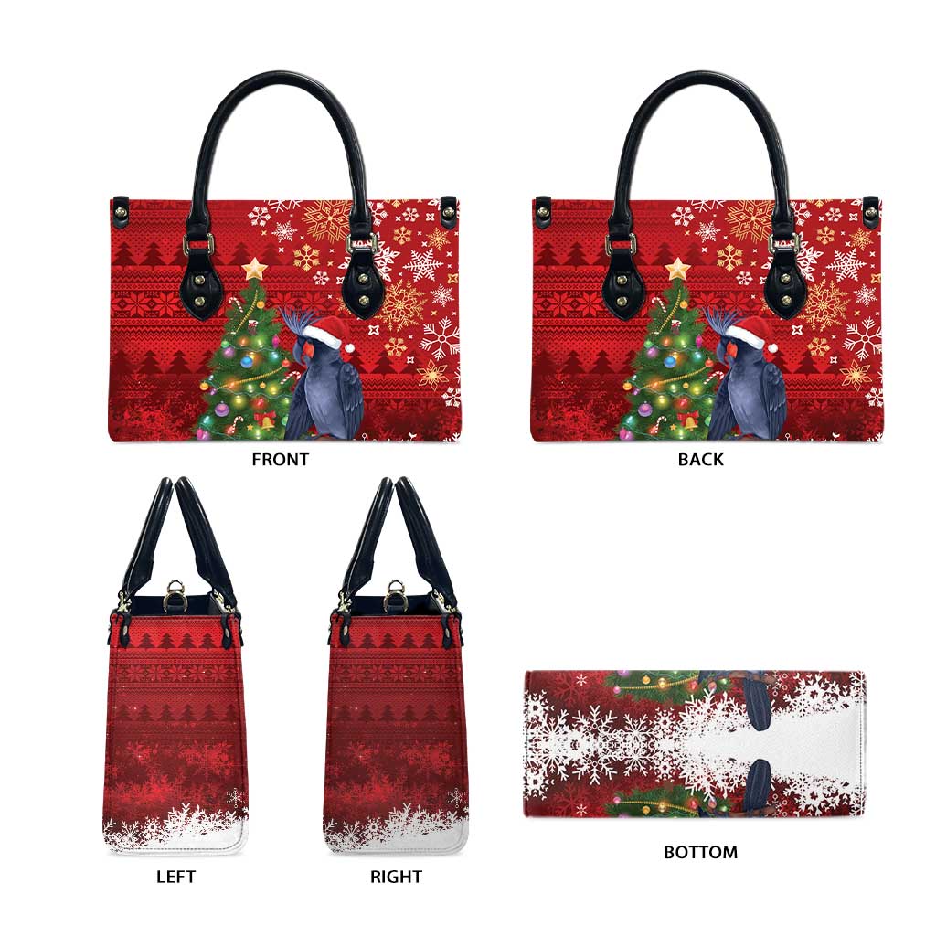 Australia Palm Cockatoo Christmas Leather Bag Goliath Cockatoo Santa Merry Chrissie - Aussie Hoodie