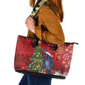 Australia Palm Cockatoo Christmas Leather Tote Bag Goliath Cockatoo Santa Merry Chrissie - Aussie Hoodie