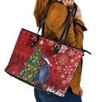 Australia Palm Cockatoo Christmas Leather Tote Bag Goliath Cockatoo Santa Merry Chrissie - Aussie Hoodie