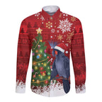 Australia Palm Cockatoo Christmas Long Sleeve Button Shirt Goliath Cockatoo Santa Merry Chrissie - Aussie Hoodie