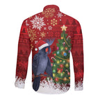 Australia Palm Cockatoo Christmas Long Sleeve Button Shirt Goliath Cockatoo Santa Merry Chrissie - Aussie Hoodie