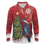 Australia Palm Cockatoo Christmas Long Sleeve Polo Shirt Goliath Cockatoo Santa Merry Chrissie - Aussie Hoodie