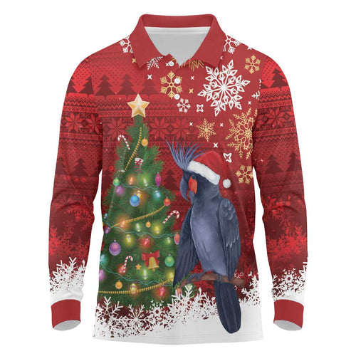 Australia Palm Cockatoo Christmas Long Sleeve Polo Shirt Goliath Cockatoo Santa Merry Chrissie - Aussie Hoodie