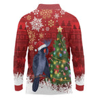 Australia Palm Cockatoo Christmas Long Sleeve Polo Shirt Goliath Cockatoo Santa Merry Chrissie - Aussie Hoodie