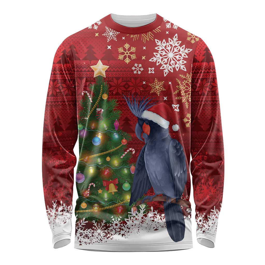 Australia Palm Cockatoo Christmas Long Sleeve Shirt Goliath Cockatoo Santa Merry Chrissie - Aussie Hoodie