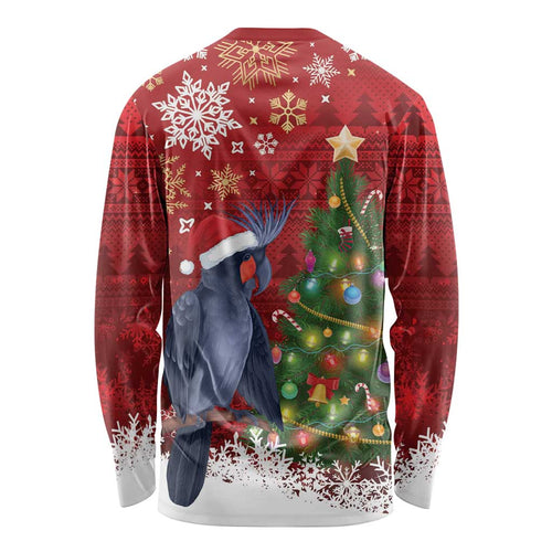 Australia Palm Cockatoo Christmas Long Sleeve Shirt Goliath Cockatoo Santa Merry Chrissie - Aussie Hoodie