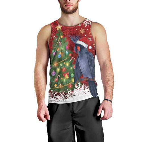 Australia Palm Cockatoo Christmas Men Tank Top Goliath Cockatoo Santa Merry Chrissie - Aussie Hoodie